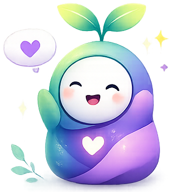 Root, listening with its eyes closed and a small heart in a speech bubble.
